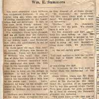 Wehrle Scrapbook: William E. Summers recollections newspaper article