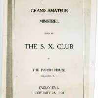 S.X. Club, Grand Amateur Minstrel Show Program, February 28, 1908