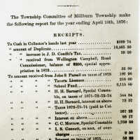 Millburn Township Committee Annual Report Receipts, Year ending April 10, 1876