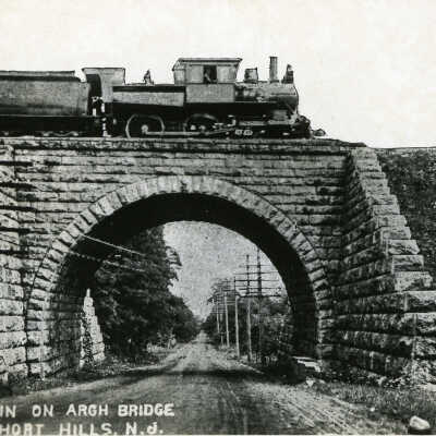Railroad: Train On Arch Bridge on Morris Turnpike, after 1894