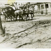 Carriage Pulled by Three Horses Passing Wittkops Vauxhall Inn