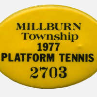 Millburn Township Recreation Dept Platform Tennis Pin, 1977