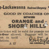 Erie-Lackawanna railroad/train ticket, c.1930