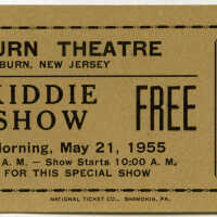 Millburn Theatre Kiddie Show Ticket,1955