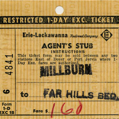 1970 Erie-Lackawanna RR Ticket