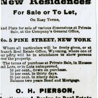 Wyoming Land Co Advertisement for plots, May 23, 1874