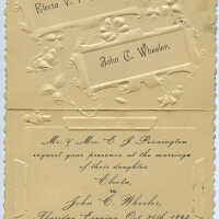 Pennington & Wheeler Wedding Invitation, 1893