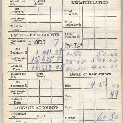 Short Hills Railroad Ticket Agent Book, 1959