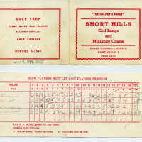 Short Hills Golf Range and Mini Golf score sheet