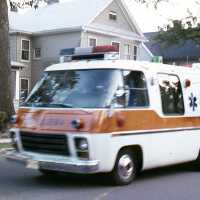 July 4: Millburn-Short Hills First Aid Squad Ambulance in American Bicentennial Parade, 1976