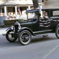 July 4: Antique car in American Bicentennial Parade, 1976