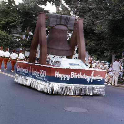 July 4: Continental Lodge 190 Liberty Bell Float in American Bicentennial parade, 1976