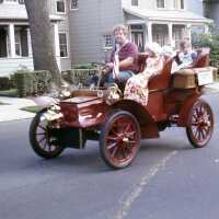 July 4: Antique Red Car in American Bicentennial Parade, 1976