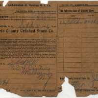 Morris County Crushed Stone Ship Order, 1906