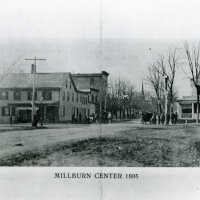 Millburn Center looking west past Main Street, 1895