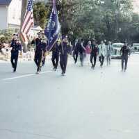 July 4, 1976 Parade-Marchers in Berets and Officials