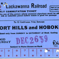 Short Hills & Hoboken Train Ticket