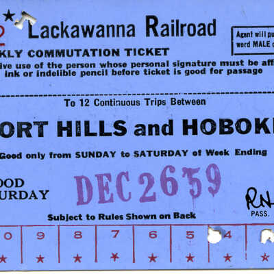 Short Hills & Hoboken Train Ticket