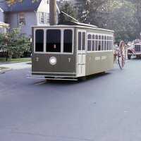 July 4: Morris County Trolley Car #7 at American Bicentennial Parade, 1976.