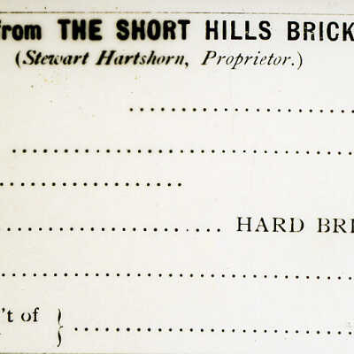 Short Hills Brick Yard Receipt