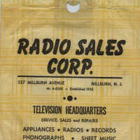 Radio Sales Corporation, Millburn Advertising Bag