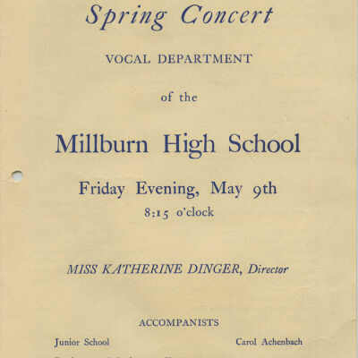 Millburn High School Spring Concert Program 1964