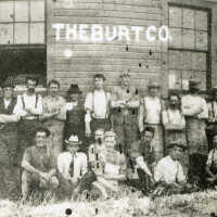          Male & Female Workers Pose Outside The Burt Company Factory; Photo Id # 160
   