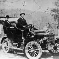 Automobile with Two Men, c. 1906