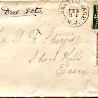 Sturgis: G.F. Sturgis, Short Hills, envelope, 1882