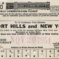 Delaware, Lackawanna & Western Railroad 12 Trip Ticket, 1954