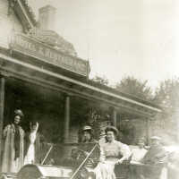 Wittkop: Automobile in Front of Wittkops Hotel & Restaurant, c. 1906