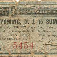 Delaware, Lackawanna & Western Ticket-Wyoming to Summit