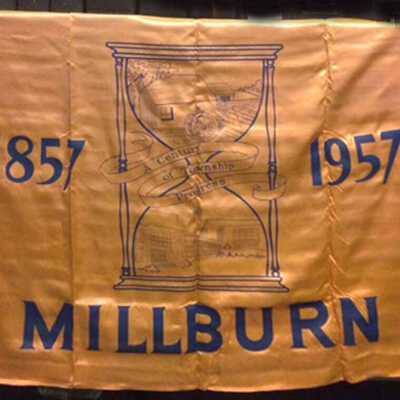 Centennial: Banner Celebrating Millburn's Centennial, 1957