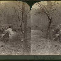 South Mountain Reservation: Stereoview of Man Made Dam or Waterfall