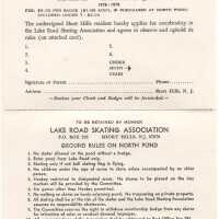 Lake Road Skating Association Letter, Dues Card, and Envelope