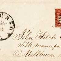 Fitch: John Fitch, Silk Manufacturer, Millburn, Envelope, c. 1856