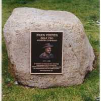 Pieper: Fred Pieper Plaque on Boulder