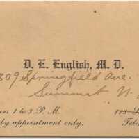 English: Dr. David E. English Business Card