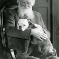 Hartshorn: Stewart Hartshorn & Boston Bull Terrier, Christmas 1924 (?)