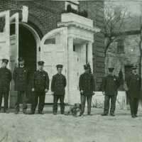Fire Department: Firemen Standing in front of Fire House/Town Hall