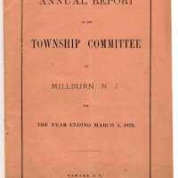 Annual Report of the Township Committee of Millburn N.J., 1879