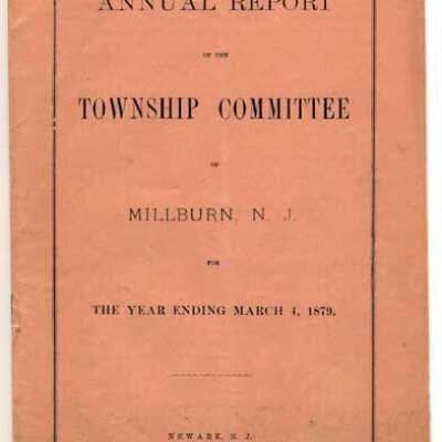 Township Committee: Annual Report of the Township Committee of Millburn N.J., 1879