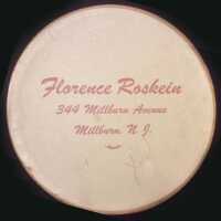 Hat box from Florence Roskein, 344 Millburn Avenue, 1954