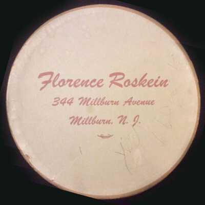 Hat box from Florence Roskein, 344 Millburn Avenue, 1954
