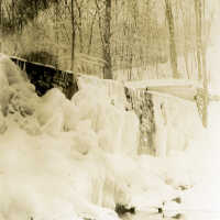 Campbell Mill Pond Dam in Winter