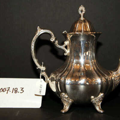 Woman's Club of Millburn: Silverplate teapot from Woman's Club of Millburn