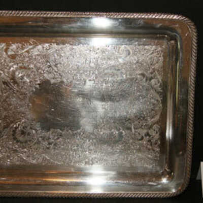 Woman's Club of Millburn: Silverplate (?) tray from Woman's Club of Millburn