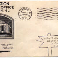 Dedication of the Millburn Post Office Commemorative Envelope, 1939