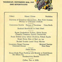 Chanticler Thanksgiving Menu, 1937