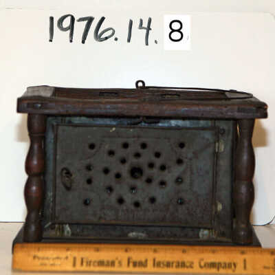Tin? Foot Warmer in Wood Frame